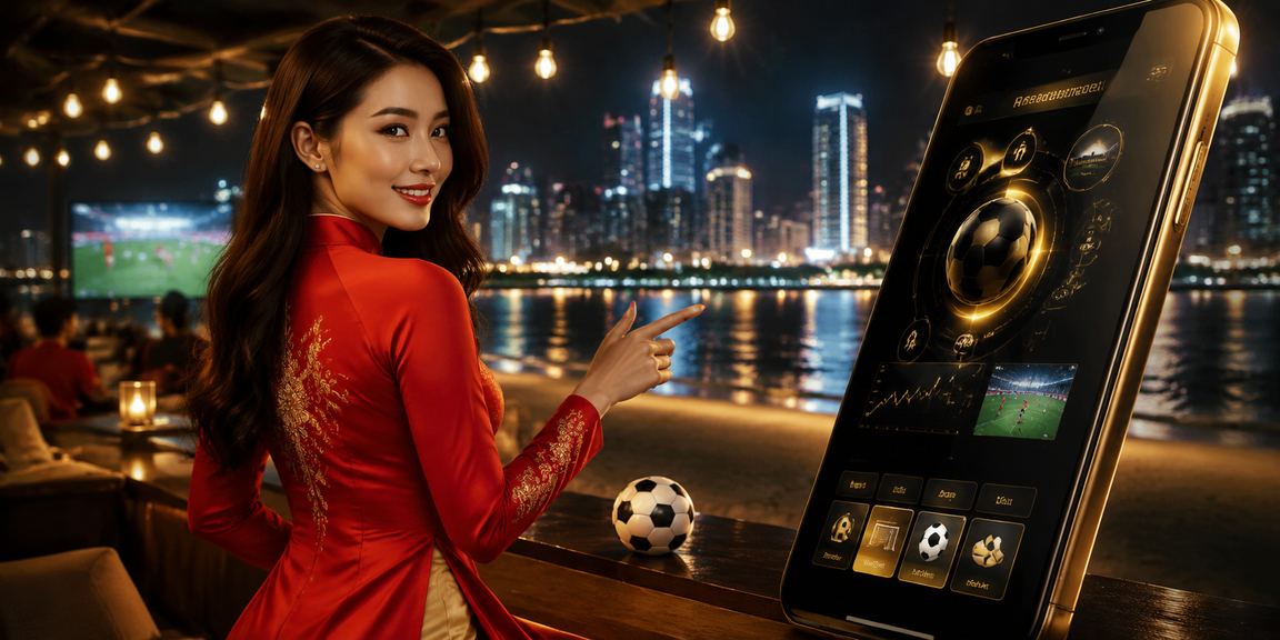 Cảnh sòng bài và cá cược Việt Nam với ánh đèn neon sặc sỡ buổi tối